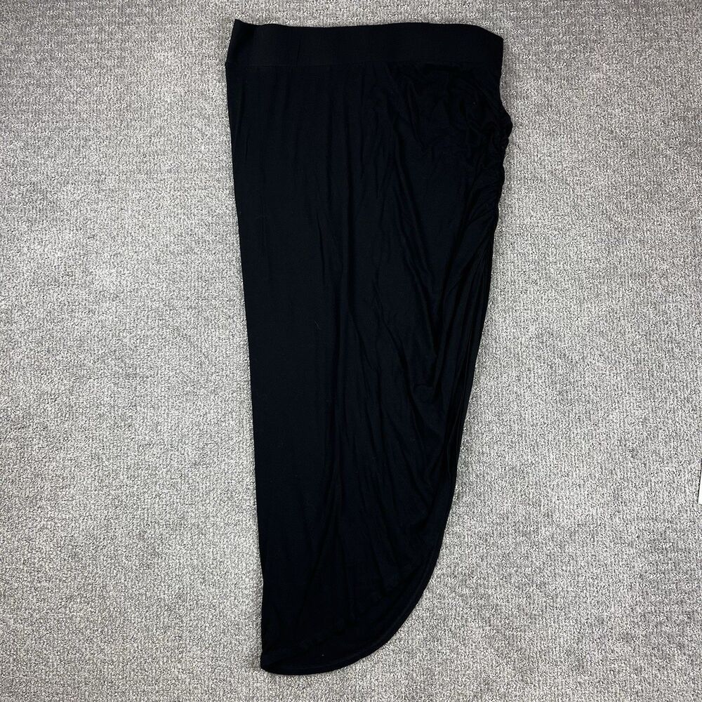 Torrid Skirt Womens Plus 3X Maxi Asymmetric Ruched Stretch Basic Sexy Black